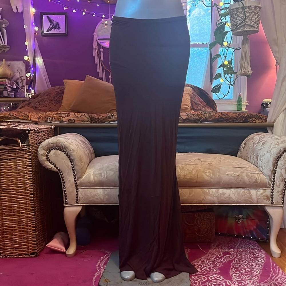 Chan Luu Boho Witchy Chocolate brown maxi skirt
